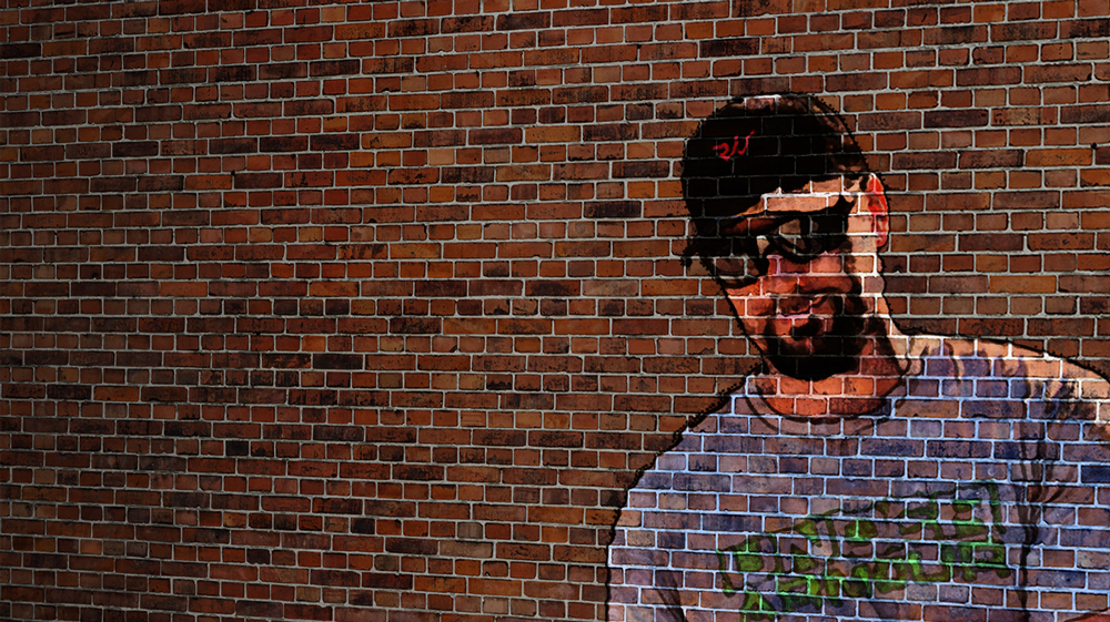 Brick wall with cartoon effect